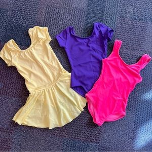 Assorted kids dance leotards, size kids medium, ballet tap jazz class